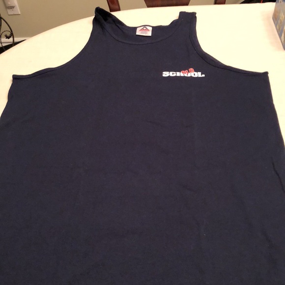 OLD SCHOOL TANK TOP  MOVIE PROMO  XL NAVY WILSON FERRELL VAUGHN COMEDY #531 - Picture 2 of 9